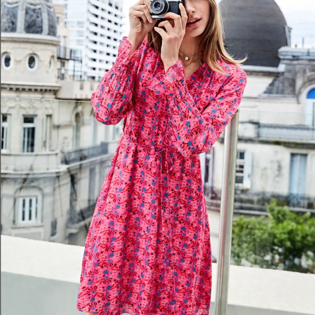 Boden Evangeline Camellia Garden Charm Floral Dress